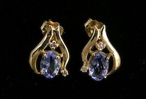 tanzanite earrings rare diamond sold